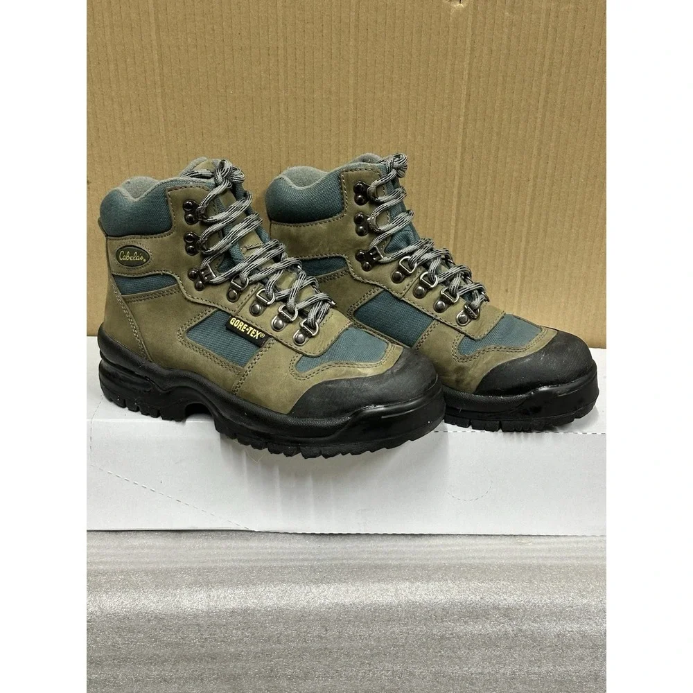 Cabelas gore tex boots 4y Hiking Boot‎ Hunting Hiking Blue Green Black Lace Up